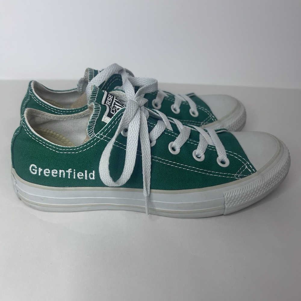 Converse All Star Low Greenfield Custom Embroidered Green Wmns Sneakers Size 6